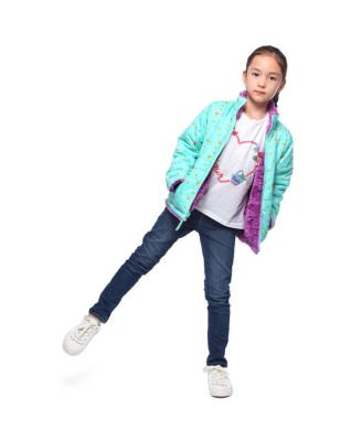Girls Reversible Sherpa Fleece Puffer Jacket