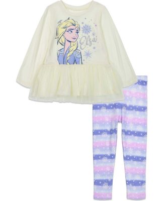 Big Girls Peplum T-Shirt and Leggings Outfit Set