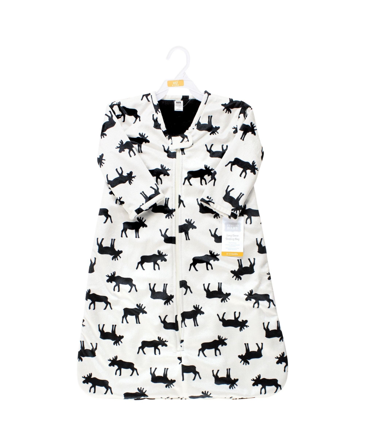 Hudson Baby Baby Boys Long Sleeve Plush Faux Fur Sleeping Bag, Wearable Blanket,- Moose