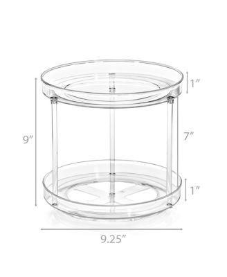 9 Inch 2 Tier Clear Acrylic Lazy Susan - Fridge, Pantry, Cabinet, Table, Bathroom and more