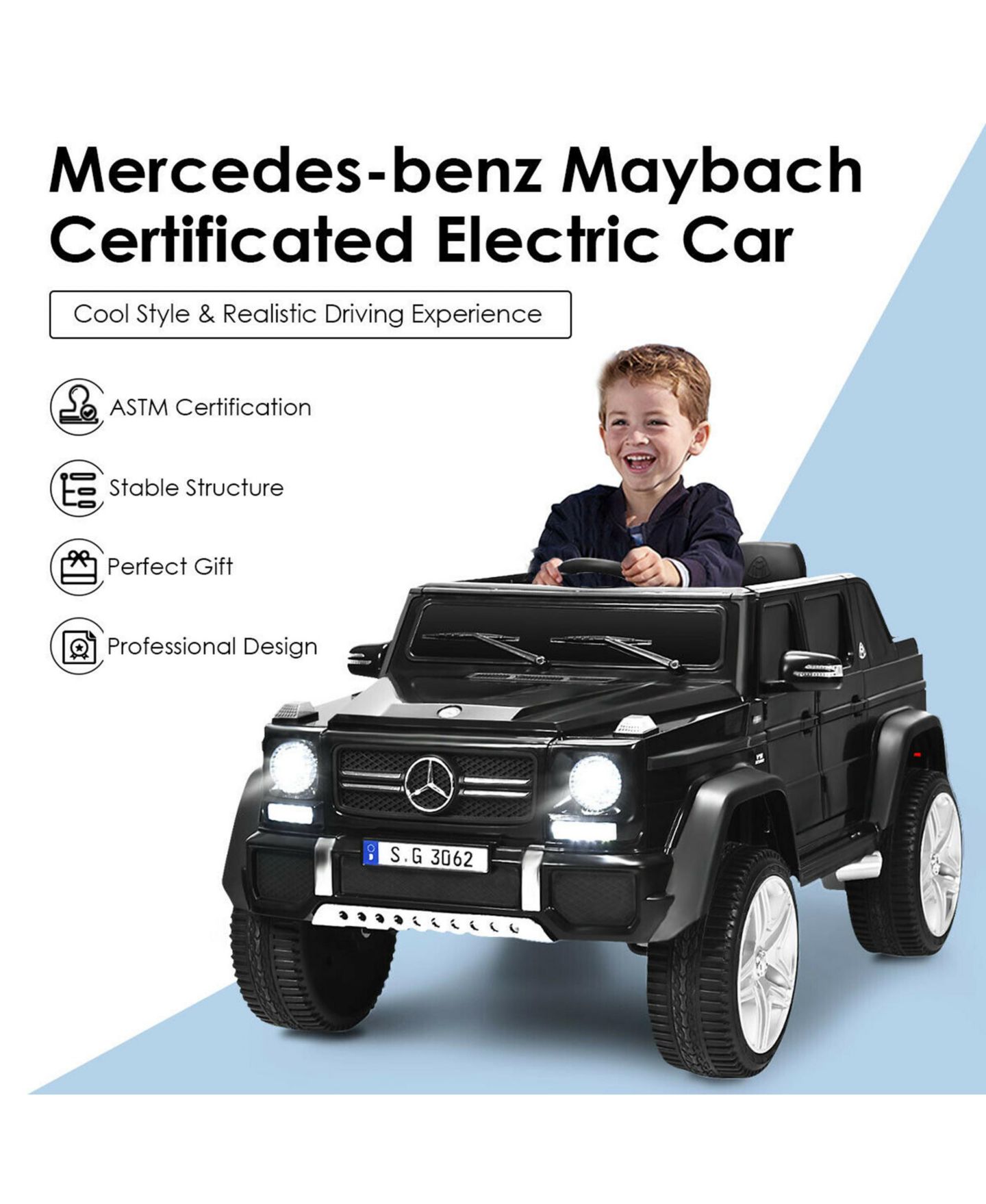 Детская игрушка Gymax 12V Licensed Mercedes-Benz Remote-Control Ride-On Car, 66 lb. Capacity, Ages 3-10, цвет: Серебристый, вариант 1 — фото 5