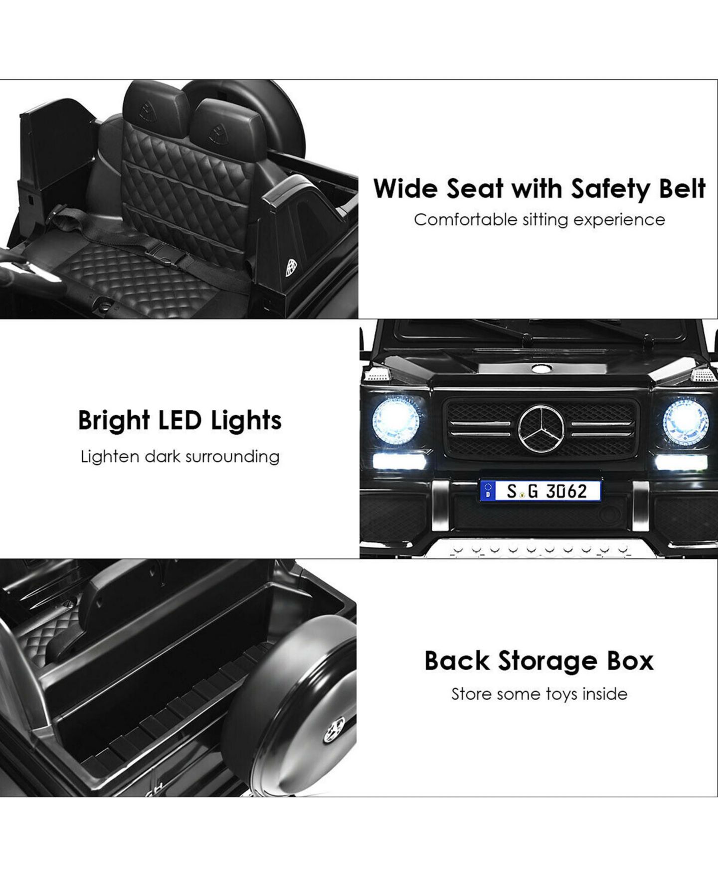 Детская игрушка Gymax 12V Licensed Mercedes-Benz Remote-Control Ride-On Car, 66 lb. Capacity, Ages 3-10, цвет: Серебристый, вариант 1 — фото 8