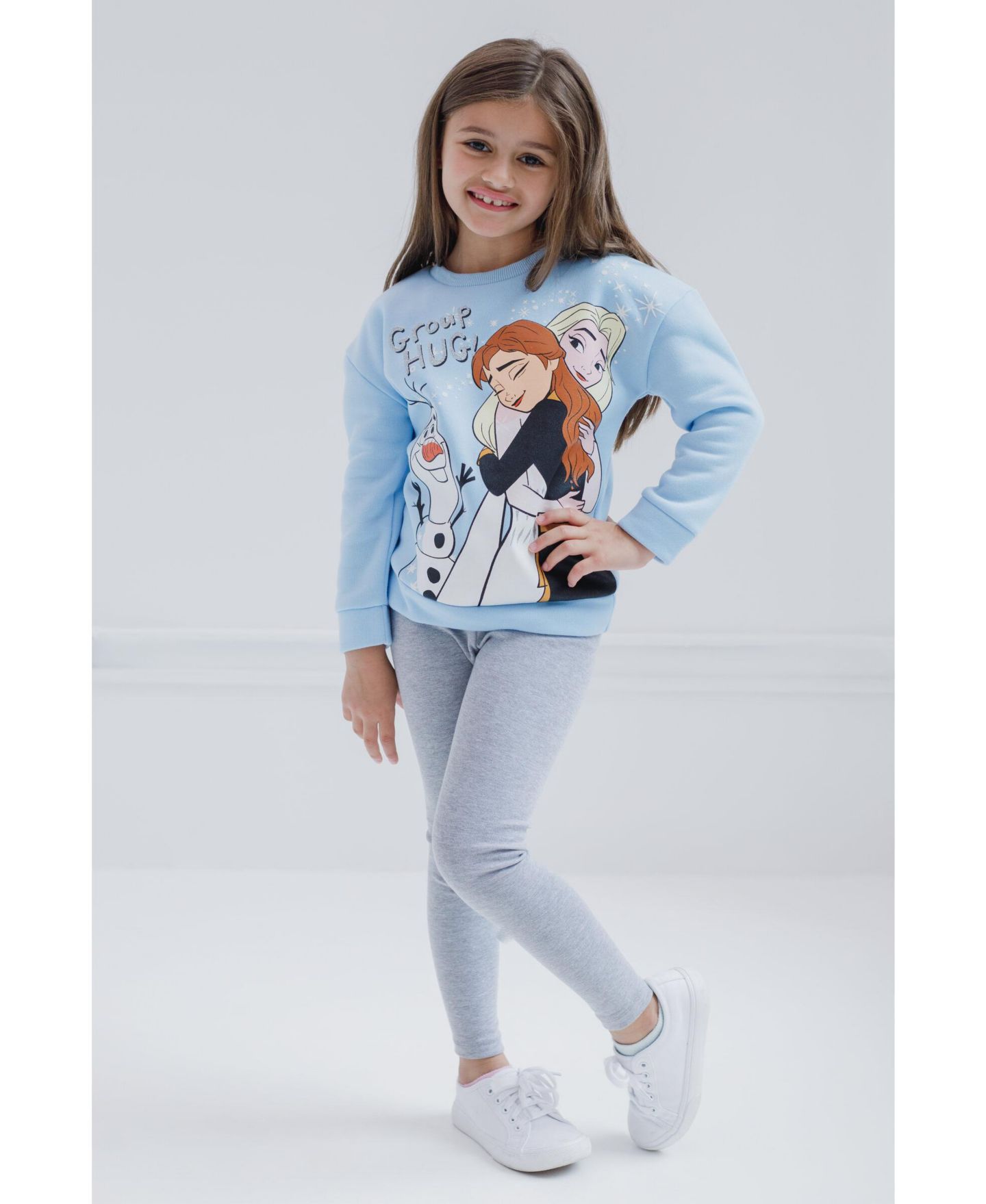 Комплект Frozen 2-Piece Sweatshirt and Leggings Set для девочек, цвет: Синий серый — фото 2