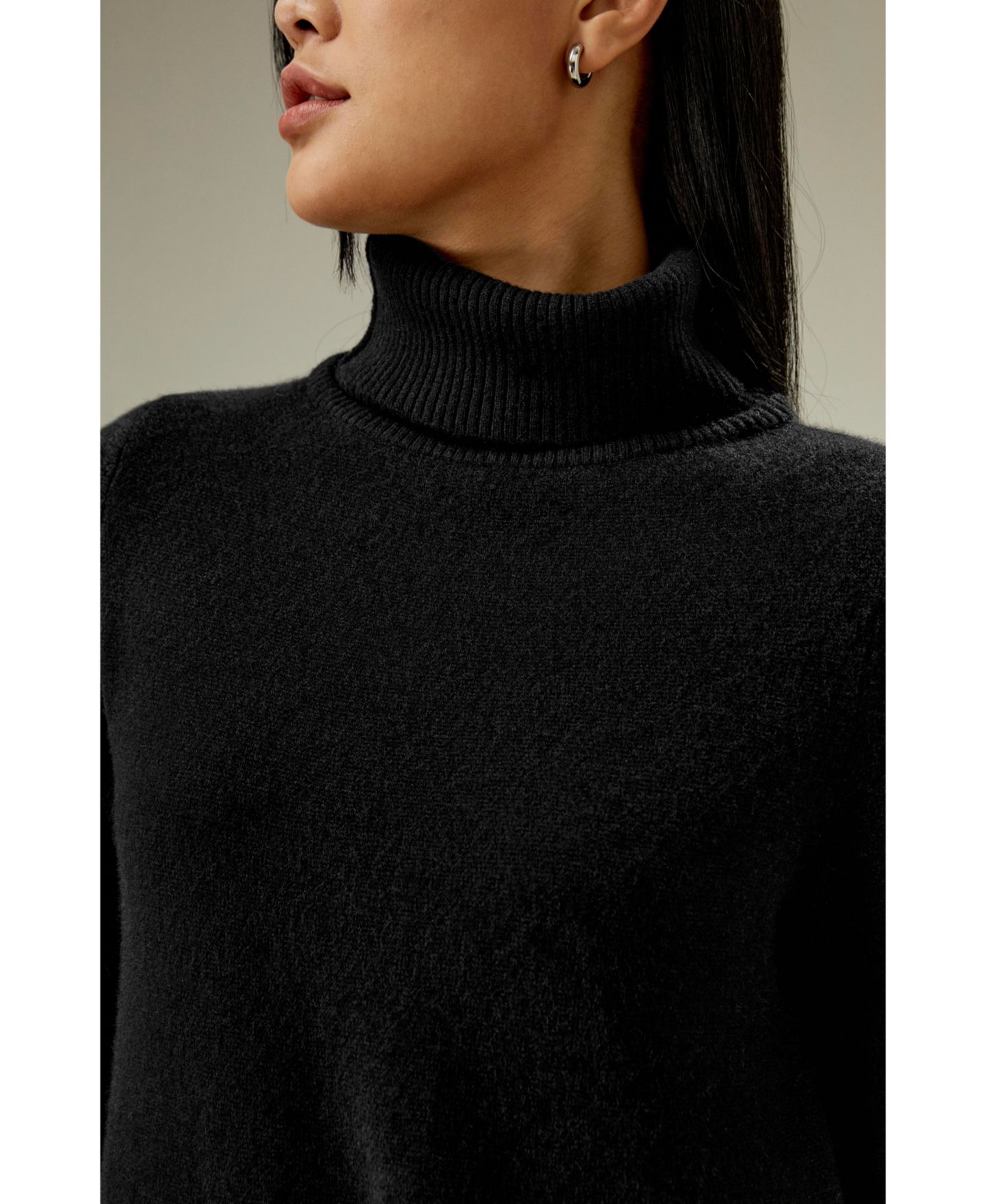Женский свитер LILYSILK Detachable Turtleneck Pullover Cashmere, цвет: Чёрный — фото 2