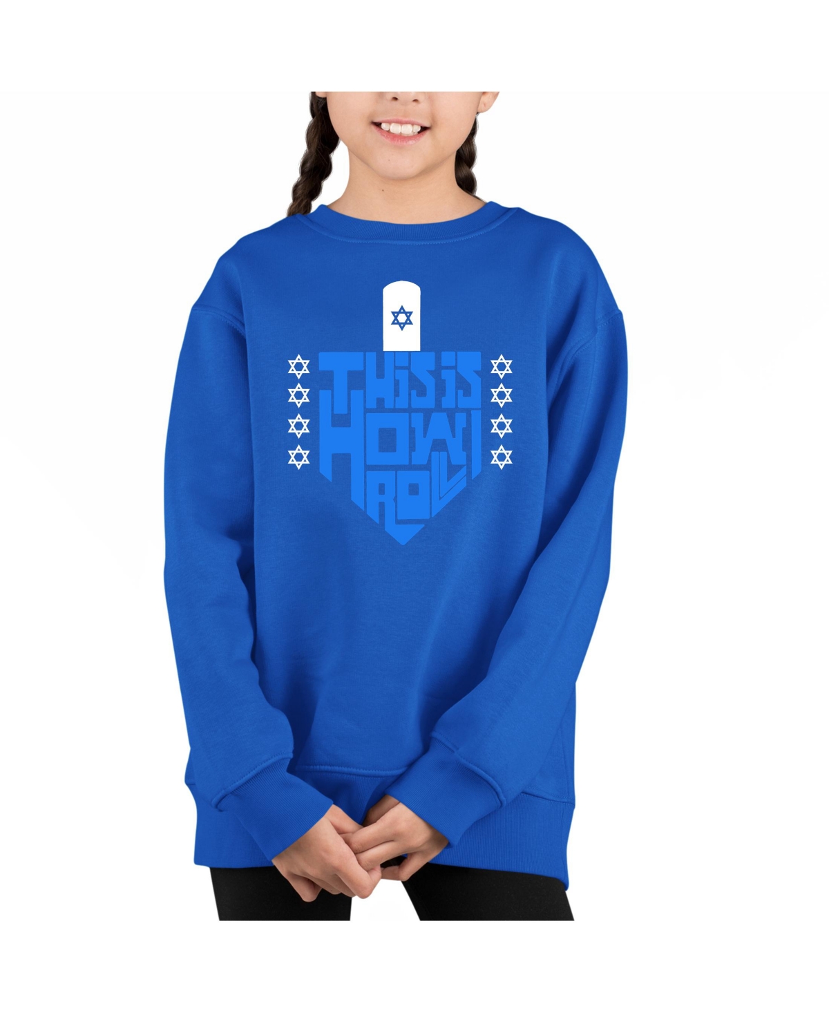 La Pop Art Girls This is How I Roll Word Art Crewneck Sweatshirt