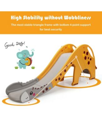 SUGIFT 3-in-1 Kids Climber Slide Play Set with Basketball Hoop