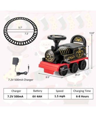 6V Electric Kids Ride On Train Motorized Train Toy w/ Track & 6 Wheels Green