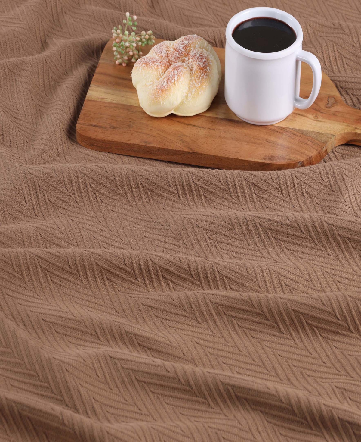 Superior Chevron All-season Cotton Throw, 50" X 60" In Taupe