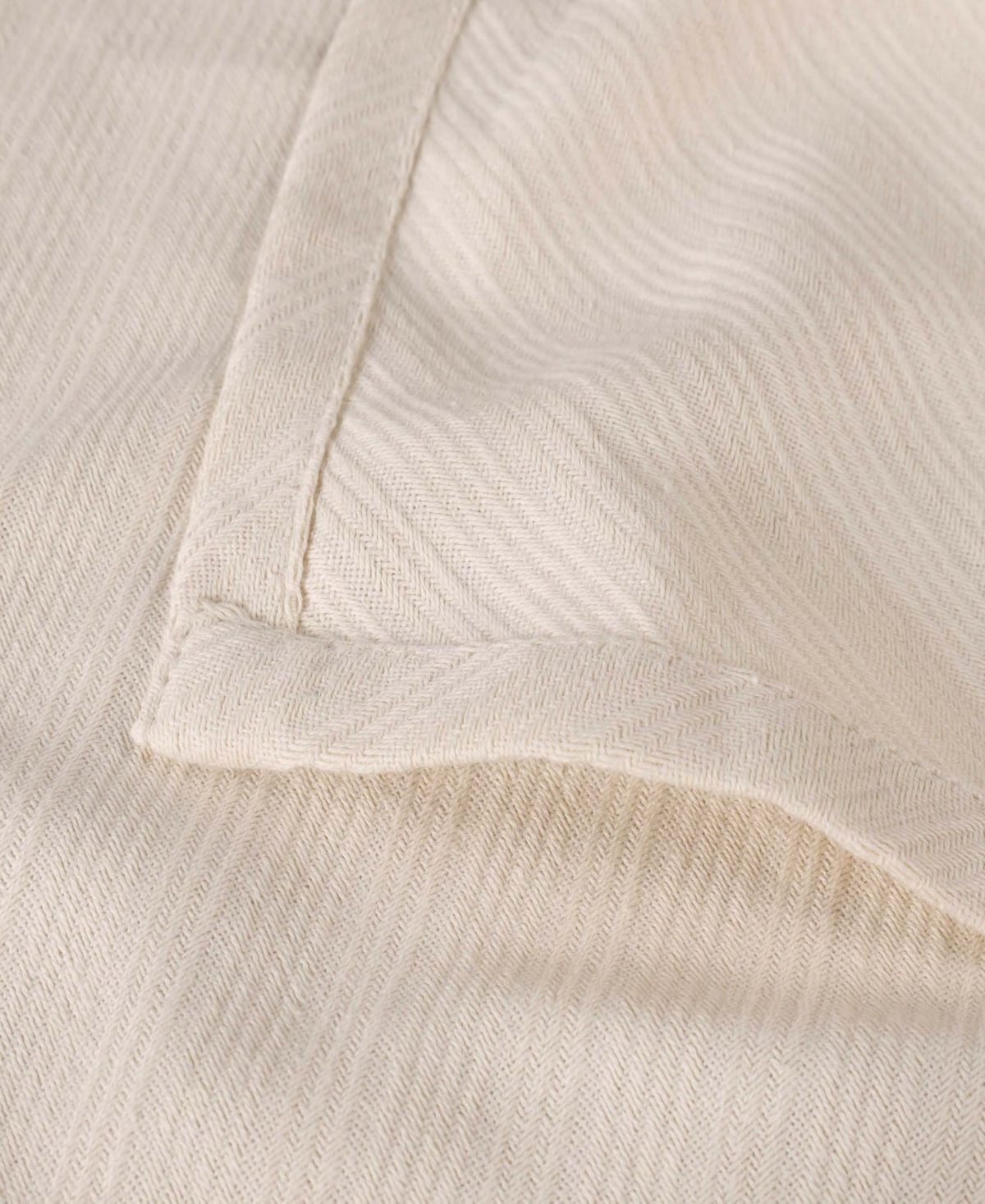 Superior Milan Cotton Jacquard Dobby Weave Textured Striped Lightweight Woven Blanket, California King In Ivory