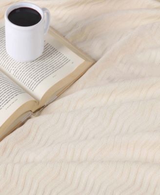 Jena Cotton Textured Chevron Lightweight Woven Throw, 50" x 60"