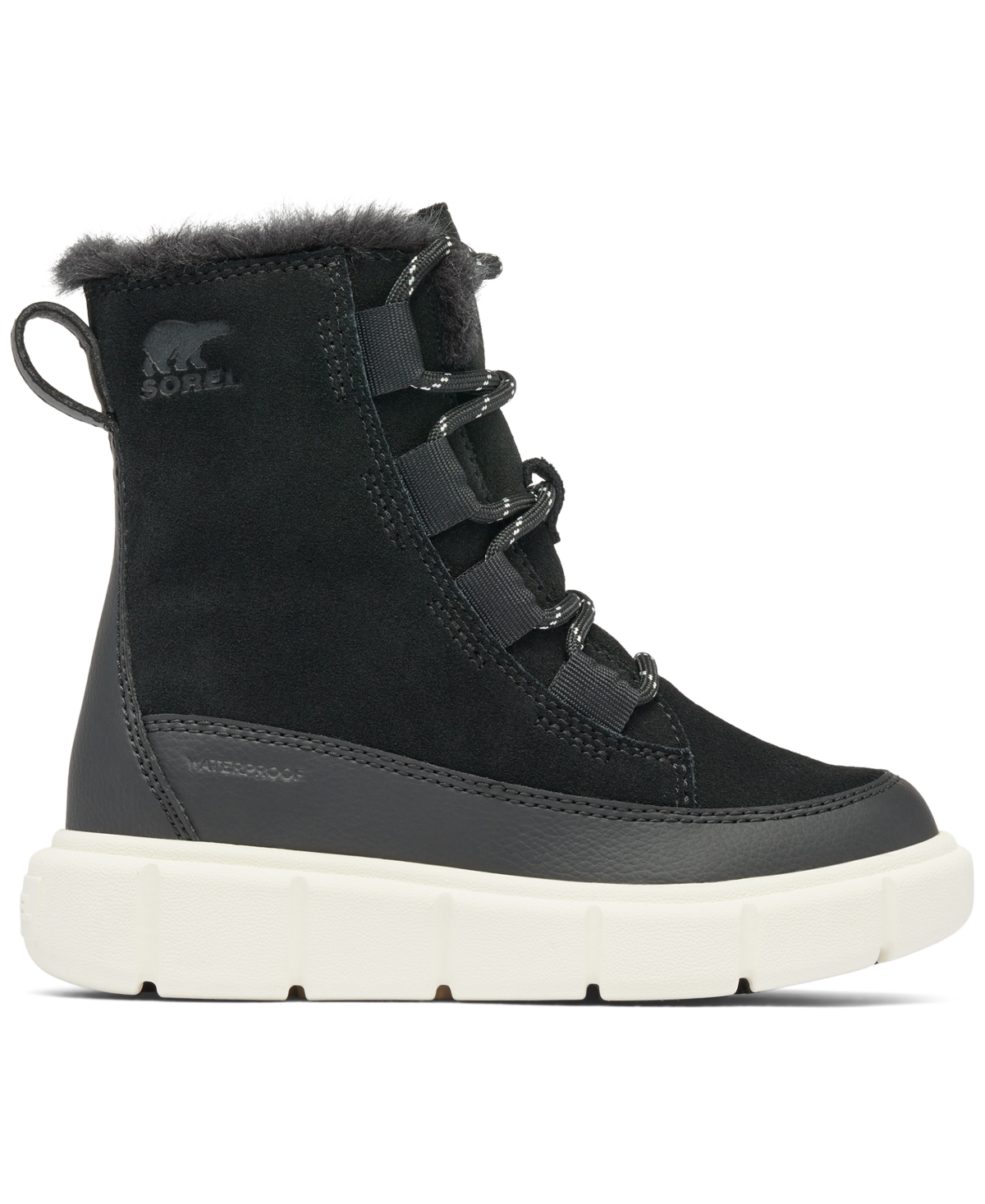 Sorel Children's Explorer Iii Lace-Up Waterproof Booties - Sea Salt