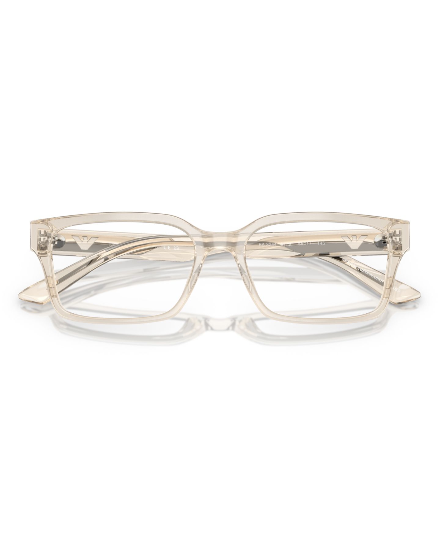 Мужские очки Emporio Armani Man Rectangle Plastic EA3244 Eyeglasses, цвет: Прозрачный — фото 5
