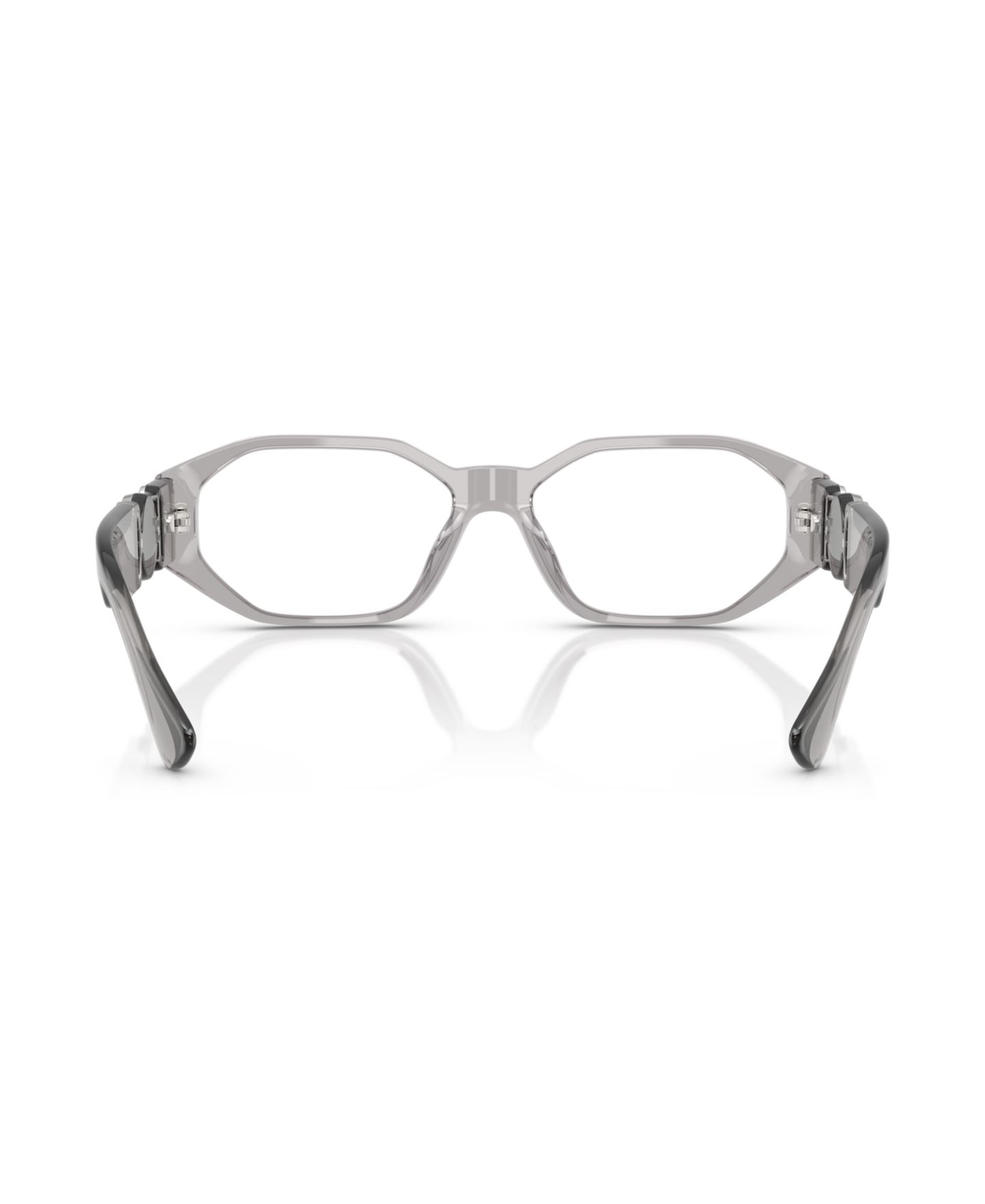 Мужские очки Versace Man Irregular Plastic VE3320U Biggie Eyeglasses, цвет: Серый прозрачный — фото 4
