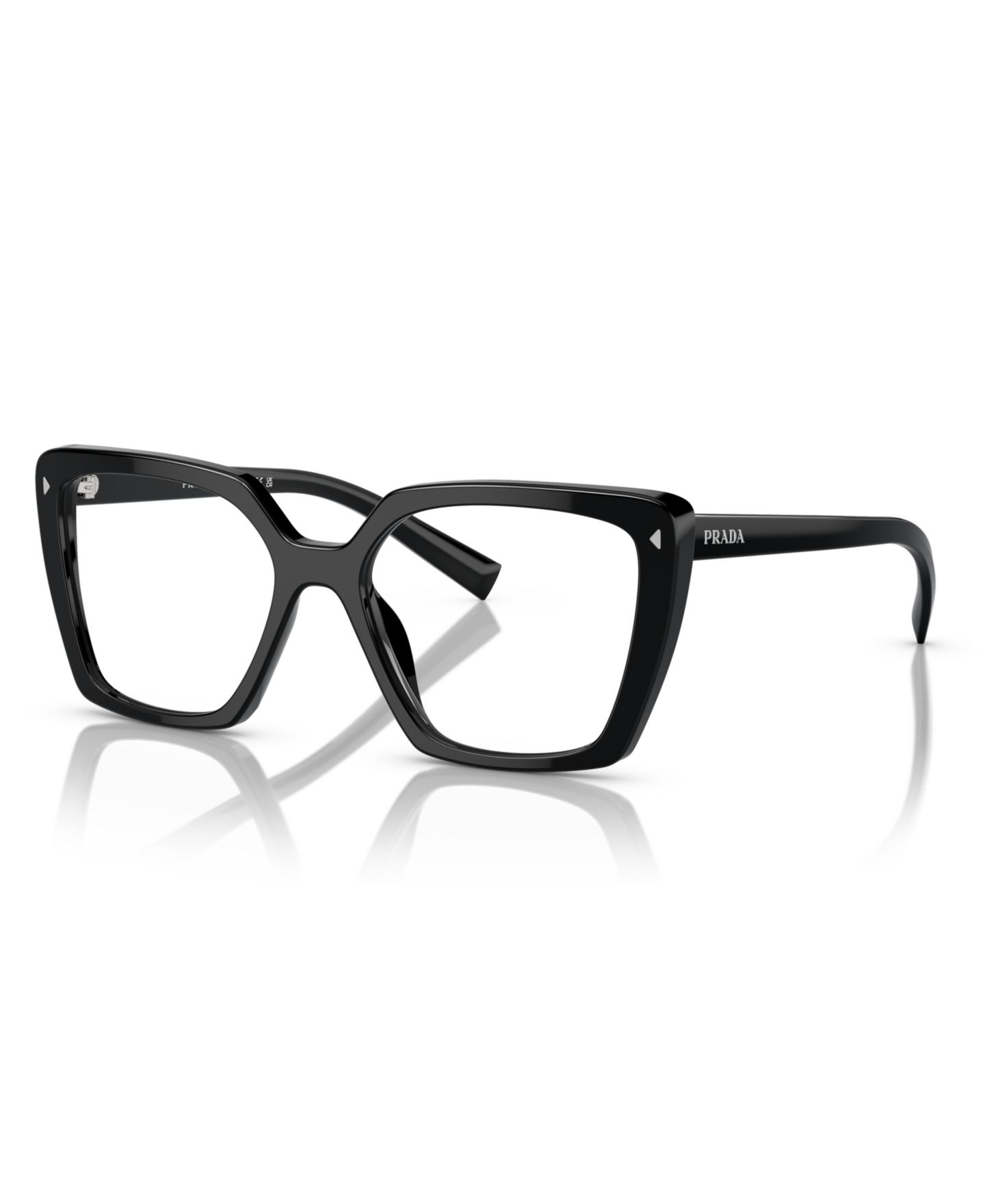 Женские очки Prada Woman Square Plastic PR 16ZV Eyeglasses, цвет: Чёрный — фото 1