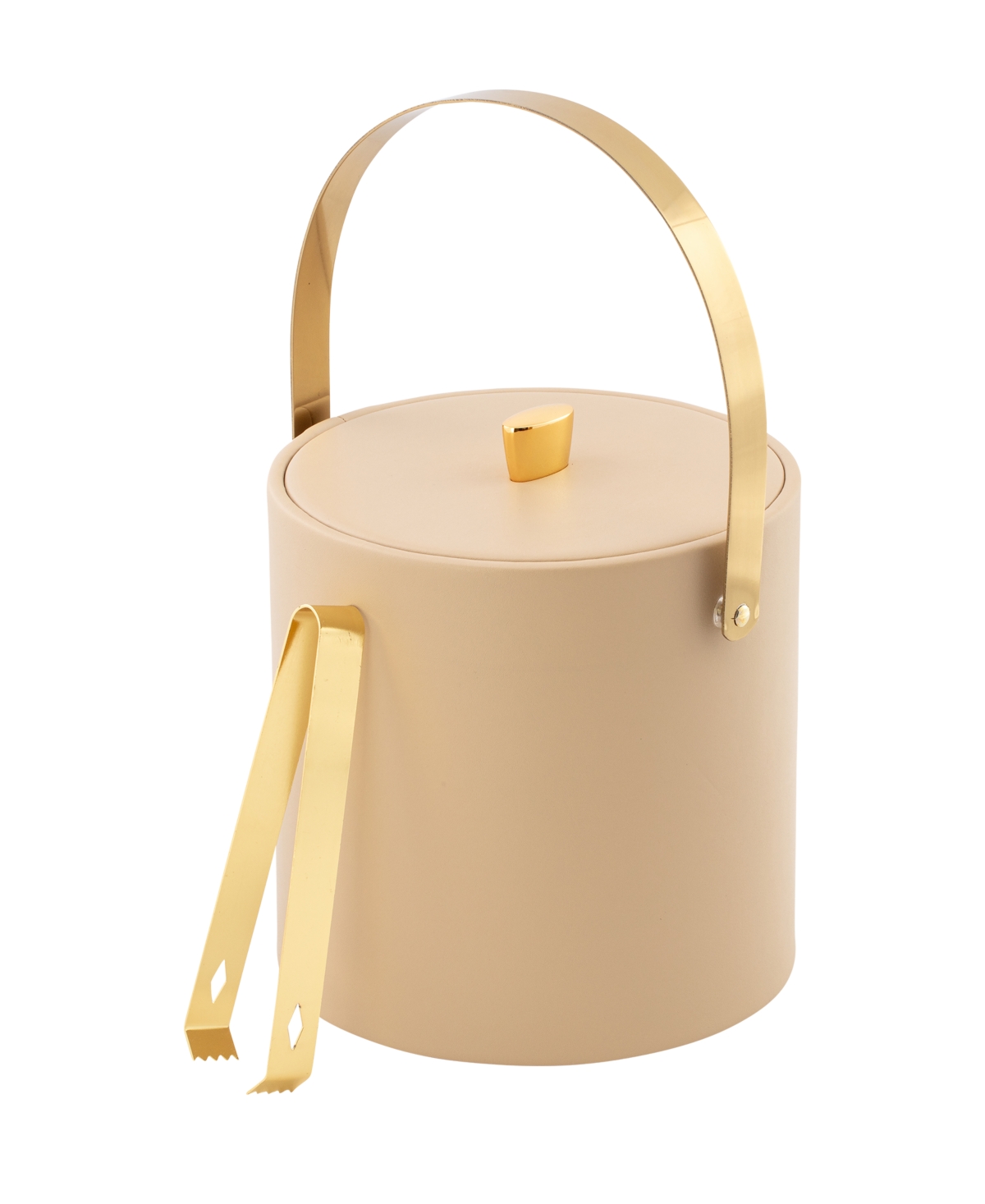 Kraftware Oxford Ice Bucket And Ice Tong, 3 Quart In Beige