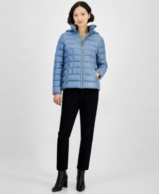 Women's Hooded Zip Packable Puffer Coat