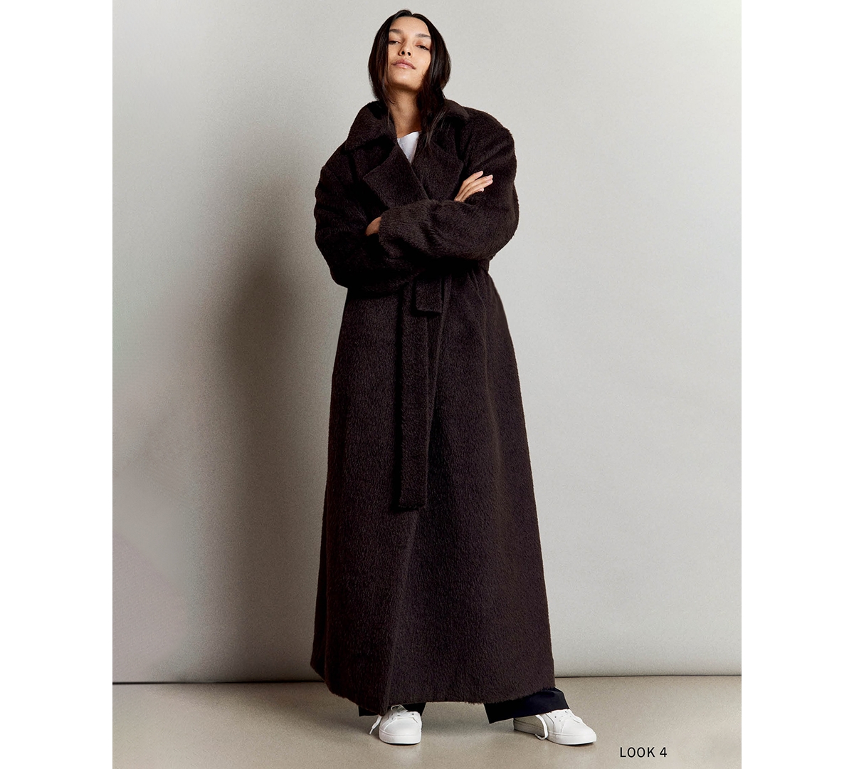 Kenneth Cole Women's Brushed-Wool Blend Faux-Fur Belted Trench Coat