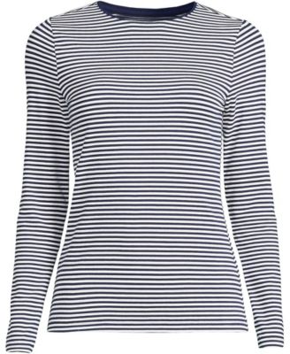 Women's Lightweight Jersey Skimming Long Sleeve Crew Neck T-shirt