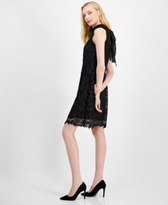 robbie bee lace dress Robbie Bee Women's Floral Lace Tie-Back Shift Dress