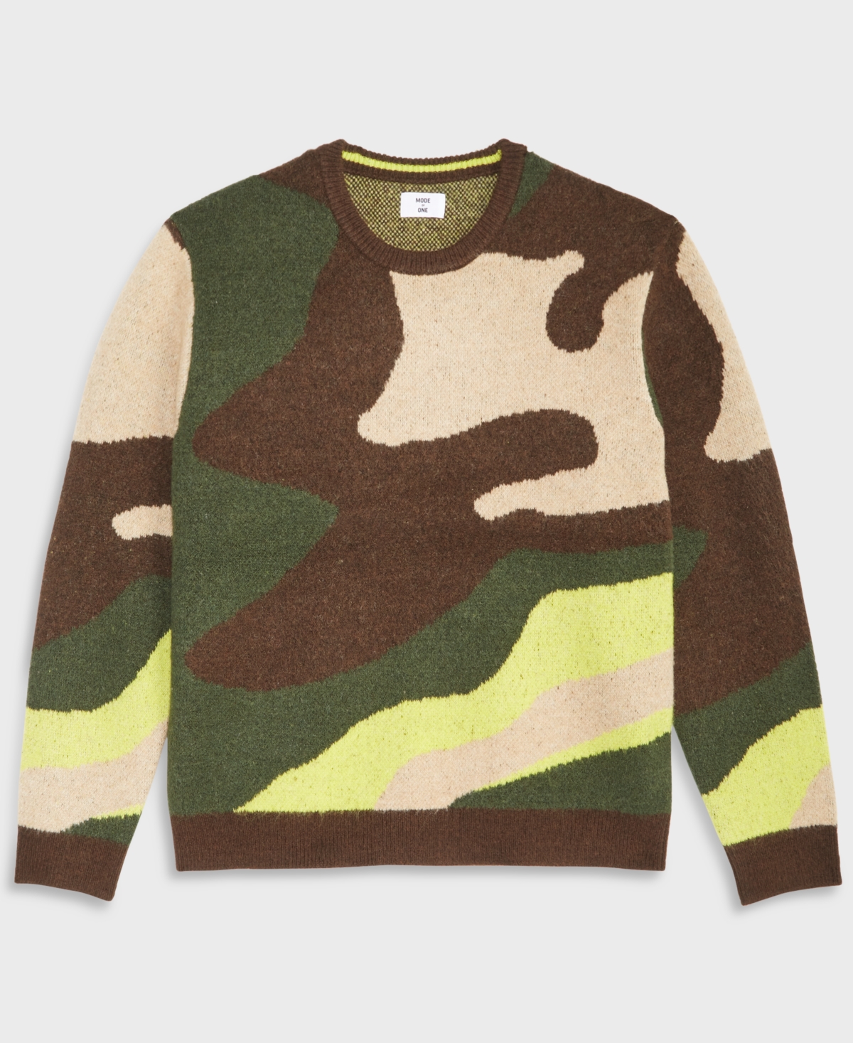 Mode of One Men's Relaxed-Fit Camo Crewneck Sweater, Created for Macy's