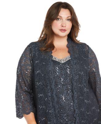Plus Size Embellished Jacket, Sleeveless Top and Pants Set