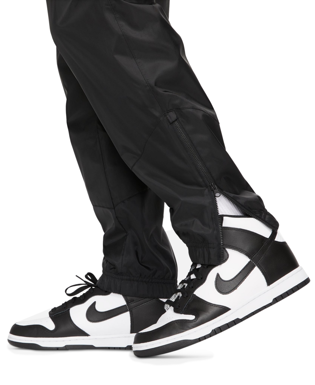 Nike Men's Windrunner Woven Lined Pants In Black,black,white