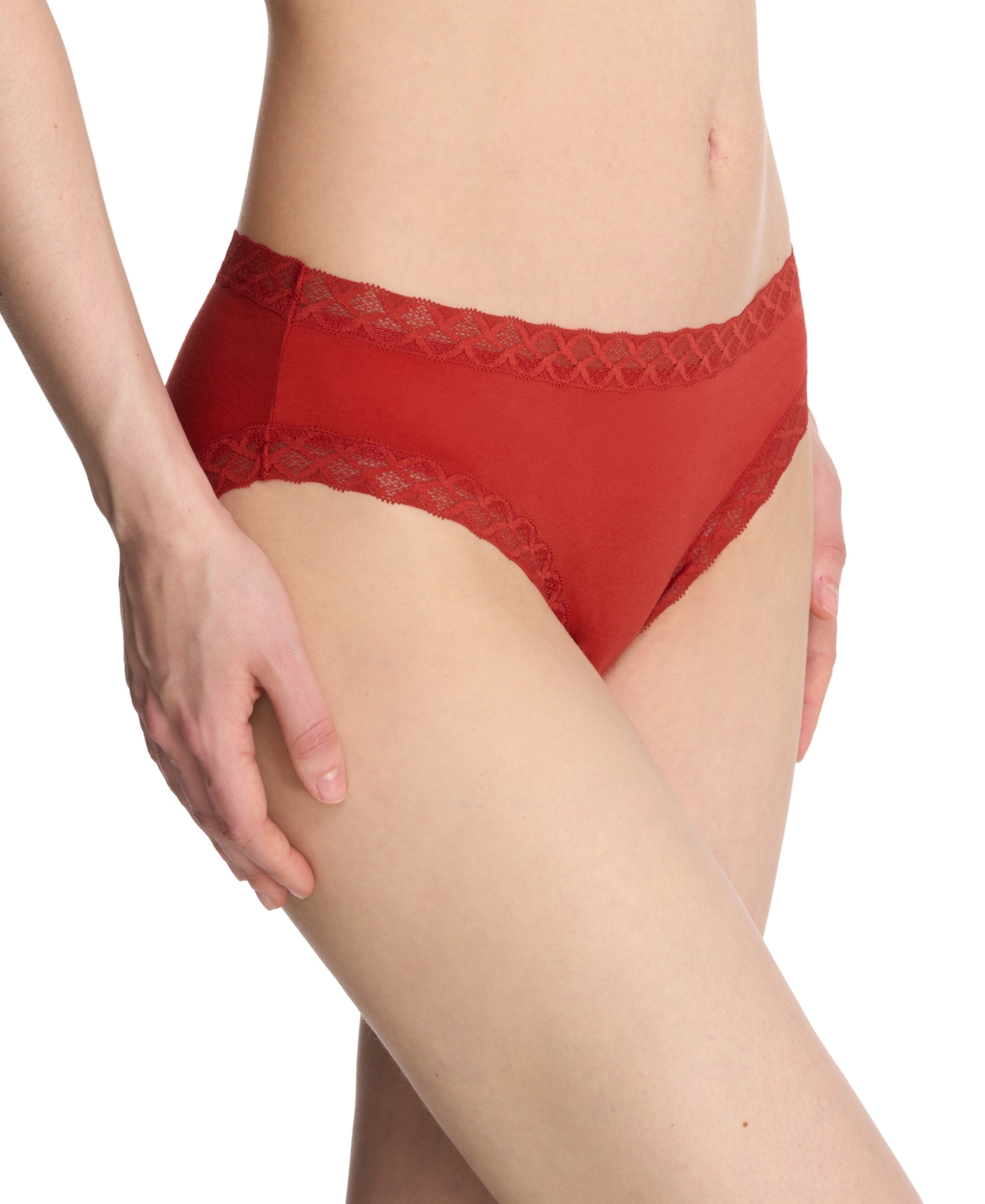 Natori Bliss Lace-trim Cotton Brief Underwear 156058 In Samba
