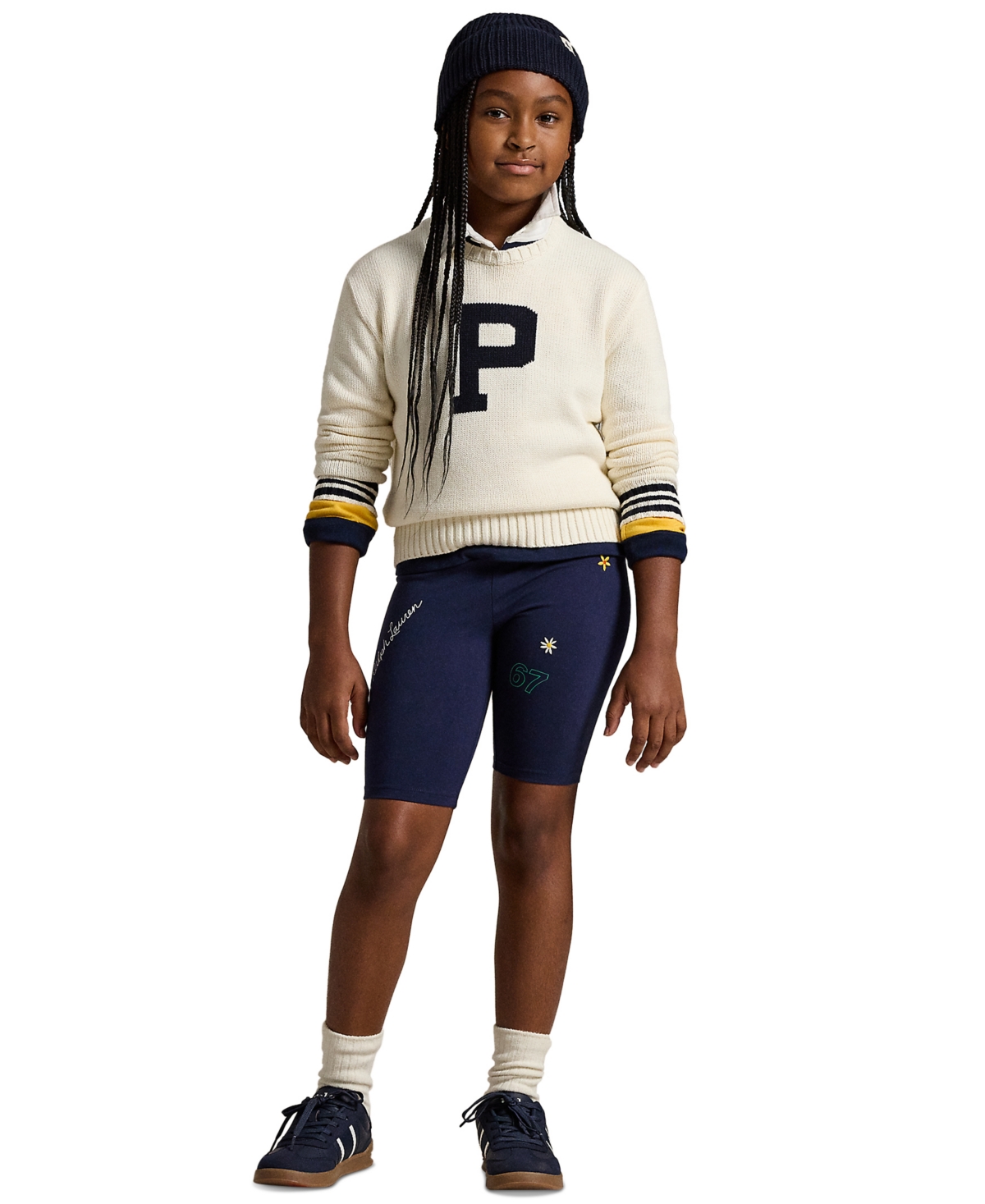 Polo Ralph Lauren Big Girls Cotton Letterman Sweater