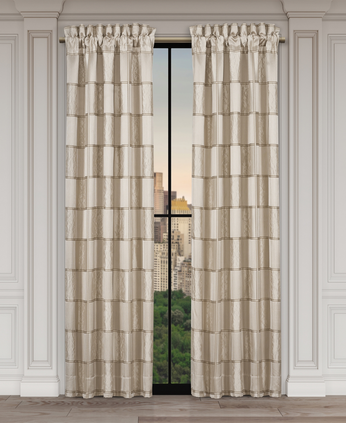 Brando Window Panel Pair, 50" x 84" - Flax