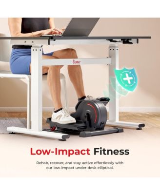 Smart Electric Motorized Under Desk Mini Elliptical Cardio Exerciser, Exclusive SunnyFit App Enhanced Bluetooth Connectivity