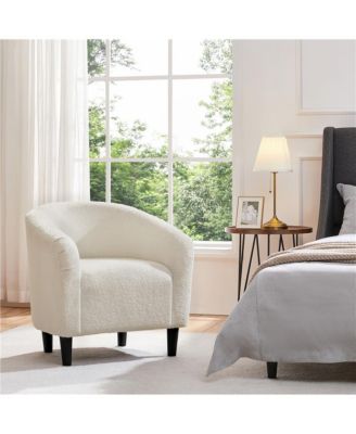 Boucle Club Chair Accent Barrel Chair Arm Chair