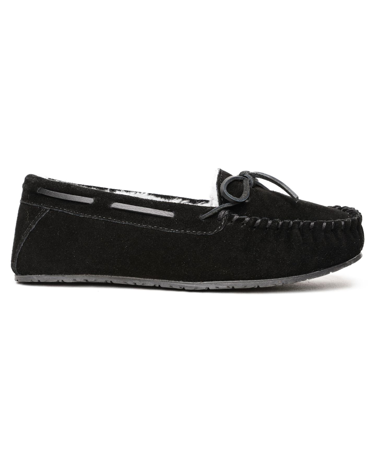 Женские тапочки Minnetonka Comfy Moc Slipper, цвет: Чёрный — фото 3