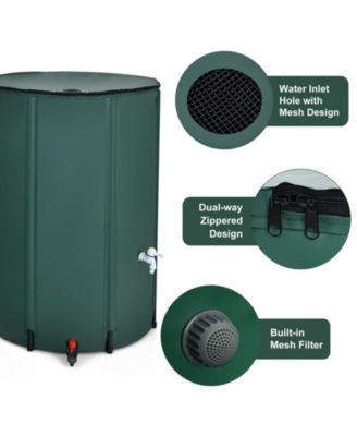100-Gallon Portable Rain Barrel Water Collector Tank with Spigot and Filter