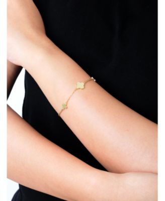 Clover Chain Bracelet in 14K Gold, 6.5 in adj to 7.5 in, approx. 3.2 grams