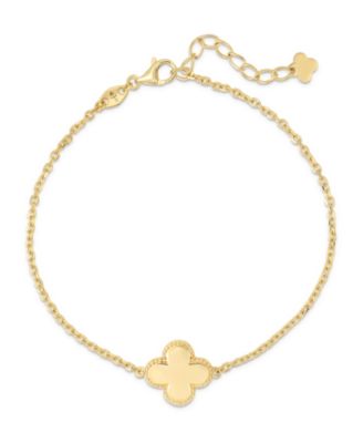 Clover Chain Bracelet in 14K Gold, 6.5 in adj to 7.5 in, approx. 2.4 grams