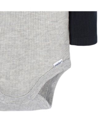 Baby Boys Long Sleeve Henley Style Onesies Bodysuits, 2-pack