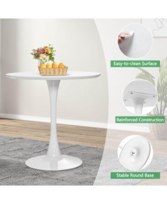 32 Inch Round Outdoor Patio Dining Table with MDF Top