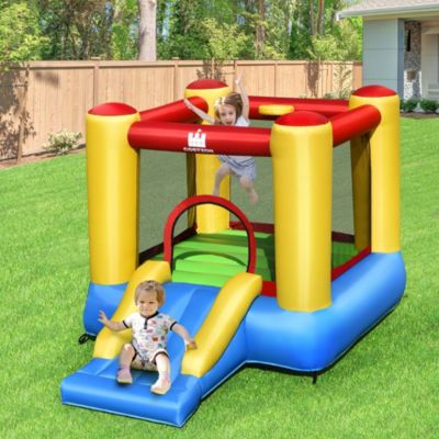 Inflatable Bouncer Kids Bounce House Jumping Castle Slide w/ 480W Blower