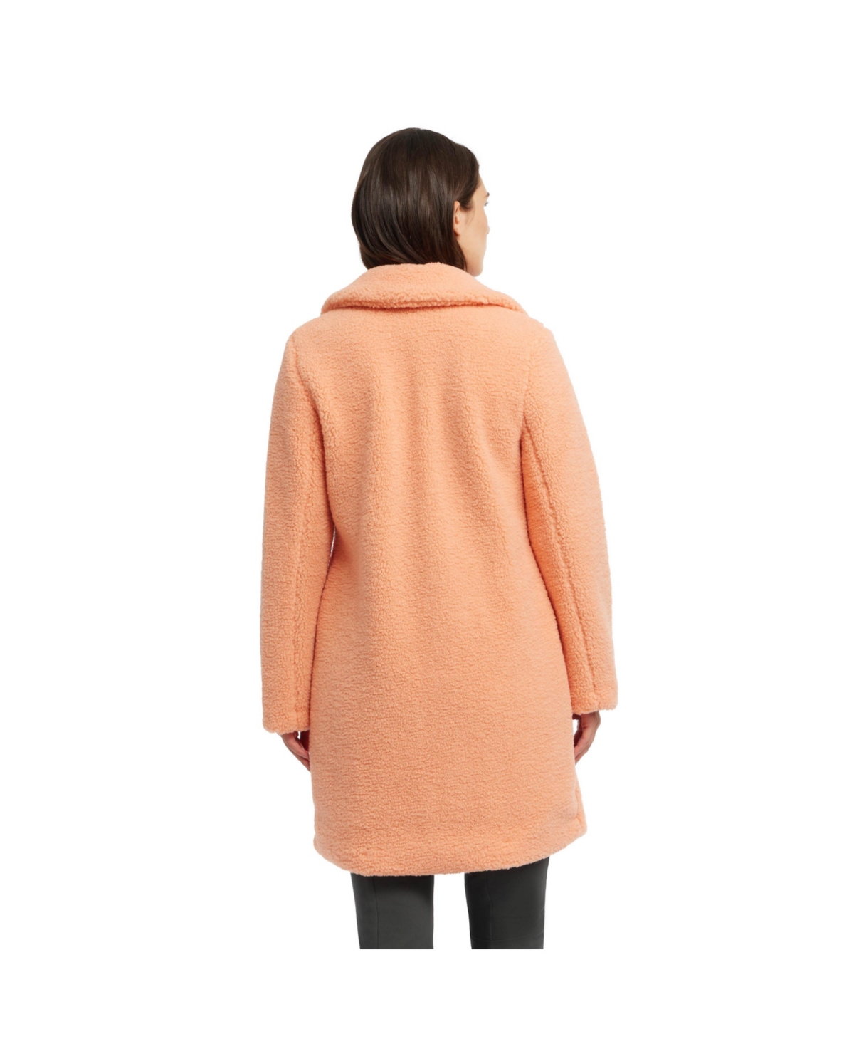 Ellen Tracy Women's Sherpa Teddy Coat With Notch Collar