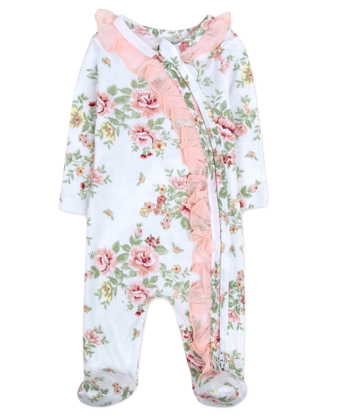 Baby Essentials Baby Girl Floral Footie with Bear Snuggler, 2-Piece Set