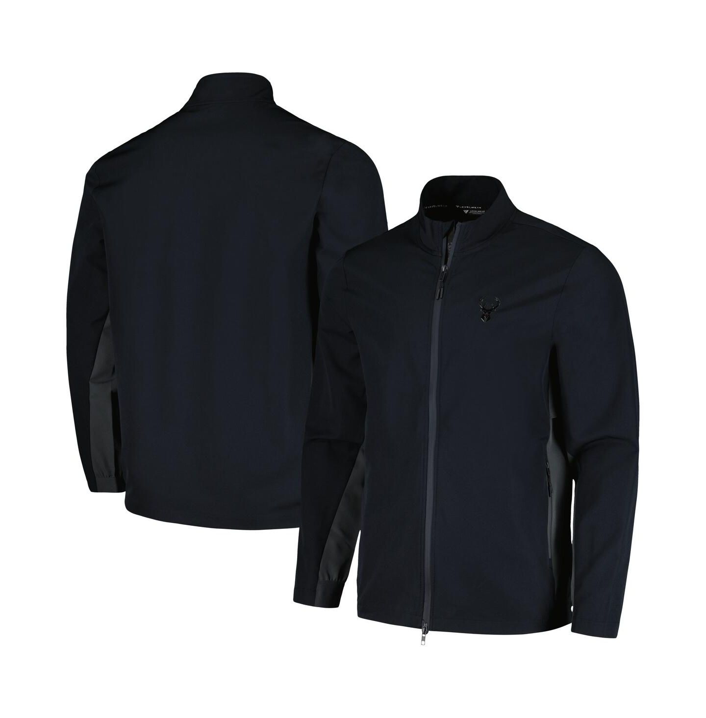 Мужская куртка LevelWear Black Milwaukee Bucks Harrington Full-Zip — фото 1
