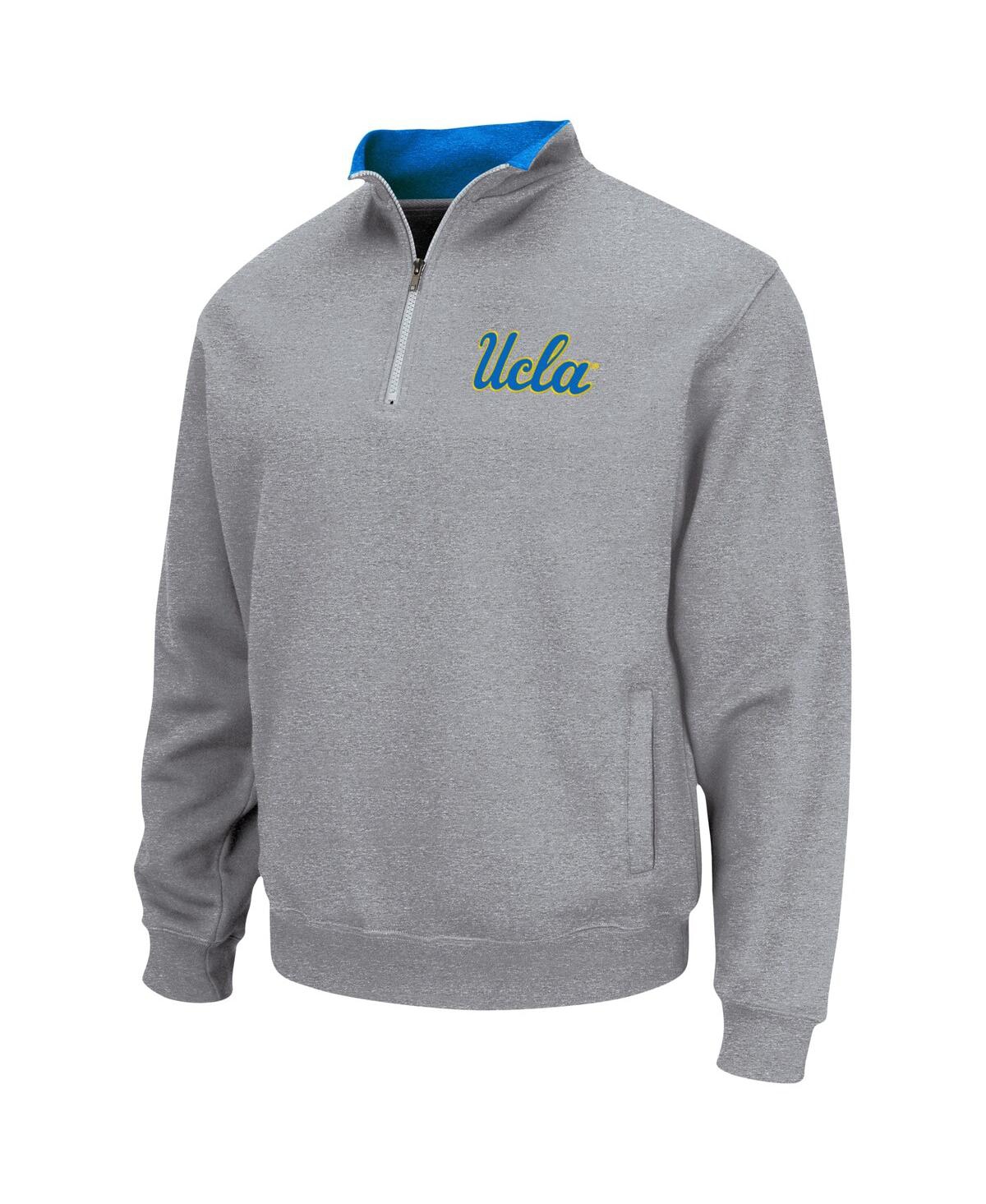 Colosseum Men's Heathered Gray Ucla Bruins Tortugas Team Logo Quarter-Zip Jacket