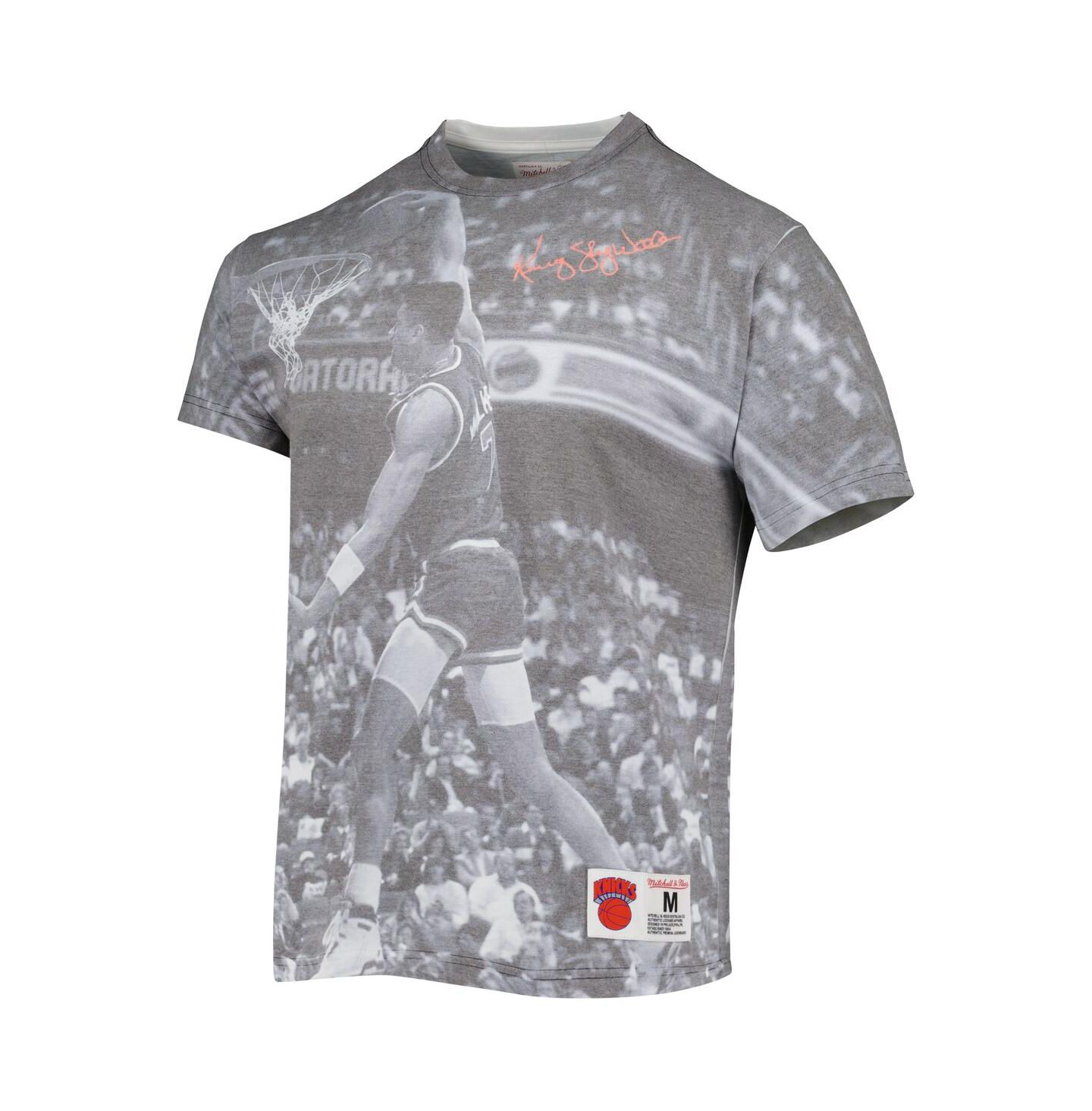 Мужская футболка Mitchell & Ness Kenny Walker Heather Gray New York Knicks Above The Rim — фото 2