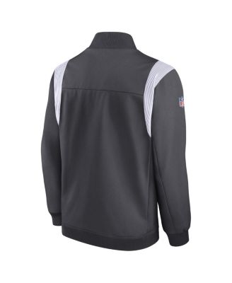Men's Anthracite Minnesota Vikings Sideline Coaches Bomber Full-Zip Jacket