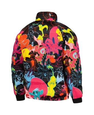 Men's Black Looney Tunes Bugs Bunny Raglan Full-Zip Puffer Jacket