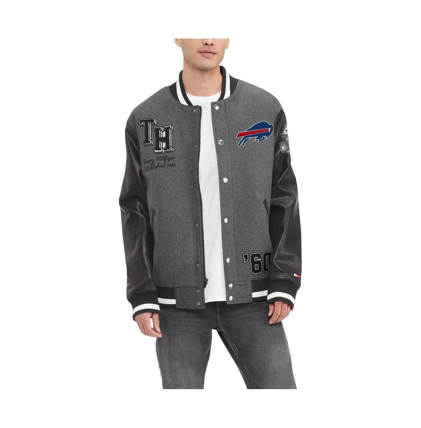 Мужская куртка Tommy Hilfiger Heather Gray Buffalo Bills Gunner Full-Zip Varsity — фото 1