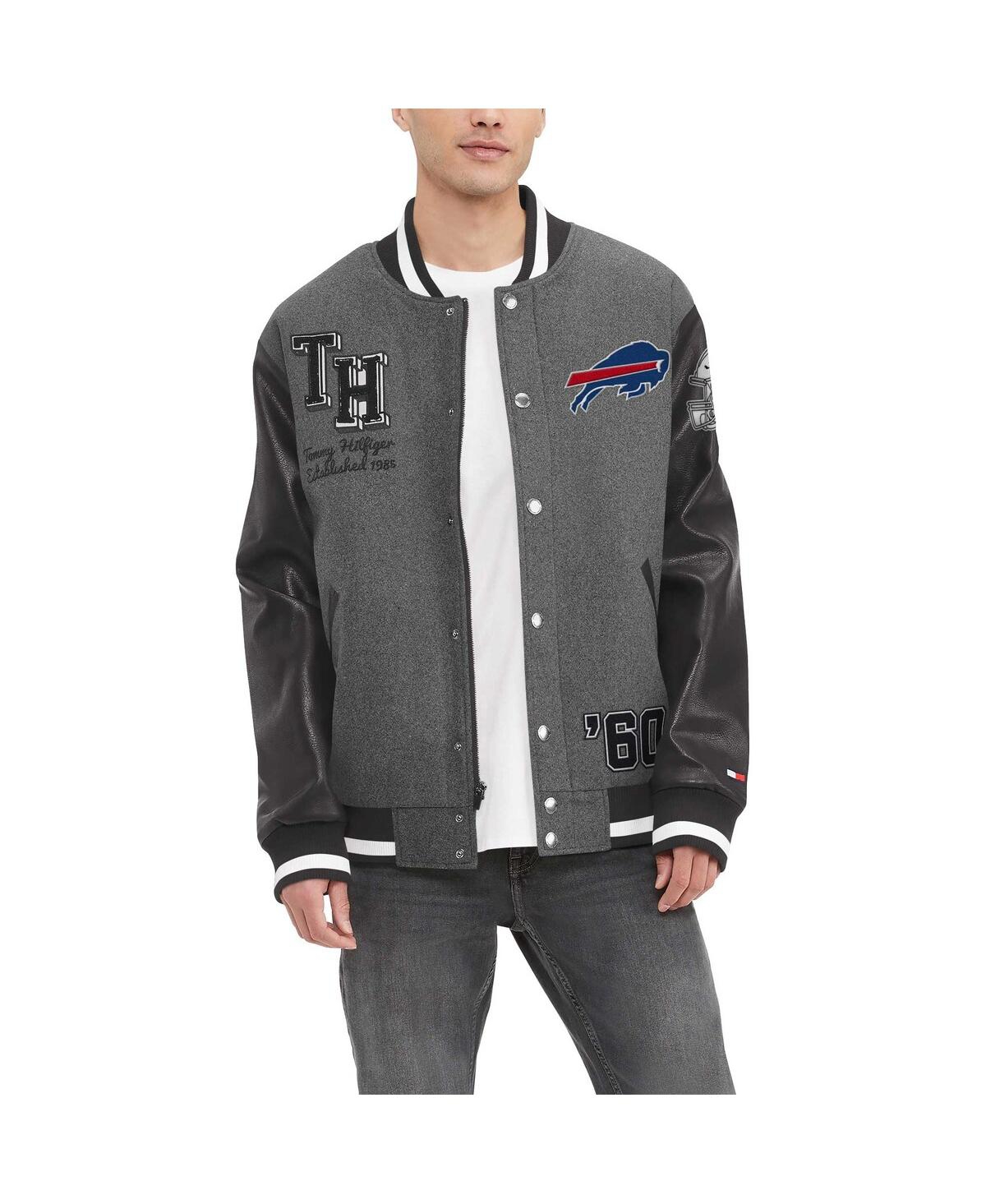 Shop Tommy Hilfiger Men's Heather Gray Buffalo Bills Gunner Full-zip Varsity Jacket