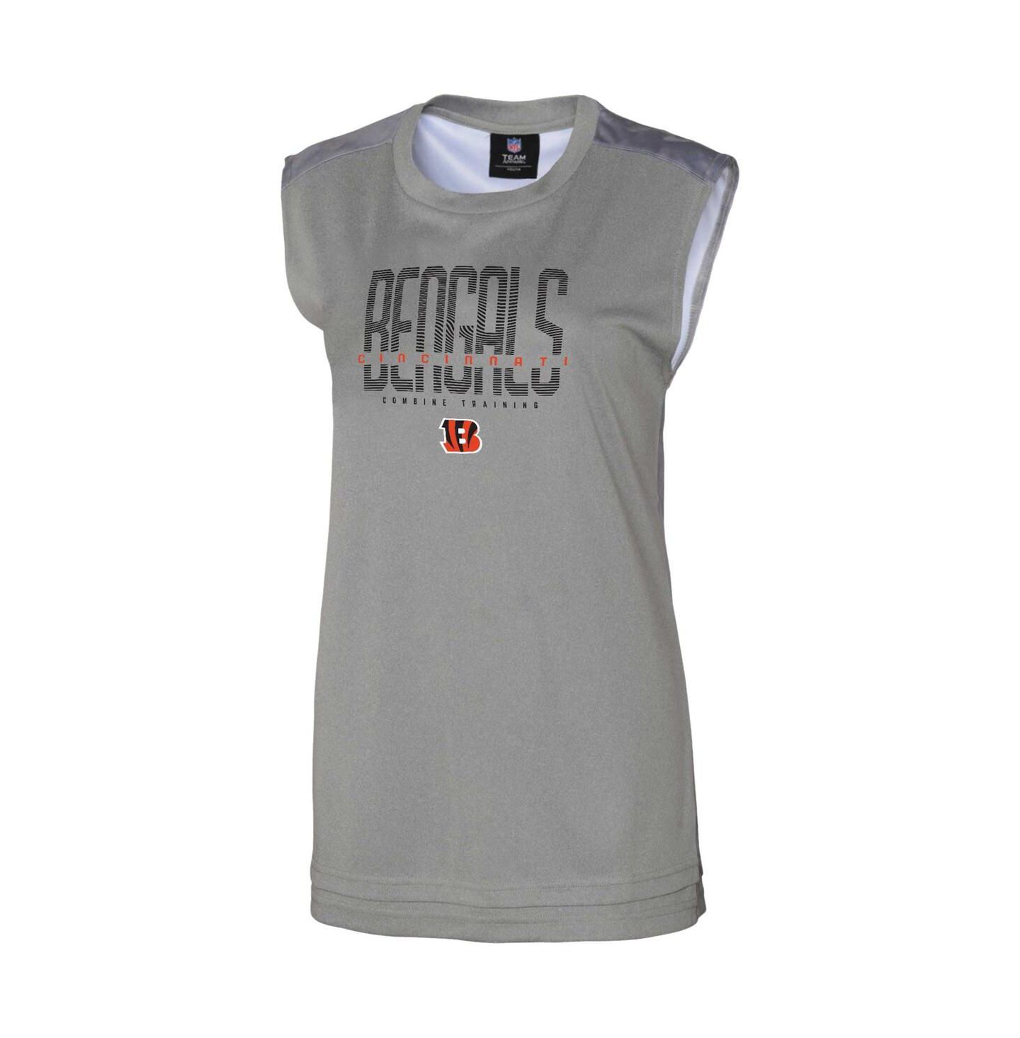 Женский топ Outerstuff Gray Cincinnati Bengals No Sweat Tank Top — фото 3