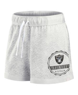 Women's Oatmeal Las Vegas Raiders Vintage Badge Shorts