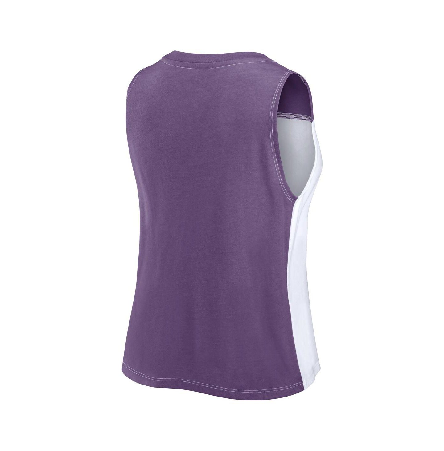 Женский топ Fanatics Purple/White Baltimore Ravens Script Color Block — фото 2